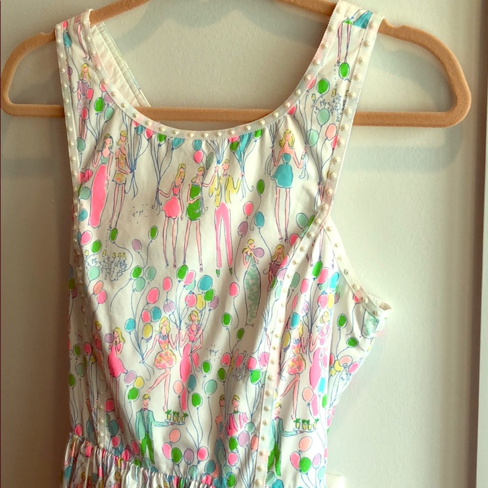 Lilly Pulitzer Multicolor Party Dress w/Pearls